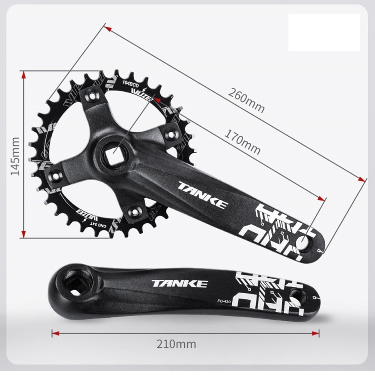 クランクセット 30t ブラック 170mm Shimano Deore MT510 クランクセット 30T 12V 170mm - ブラックをHBSで買う